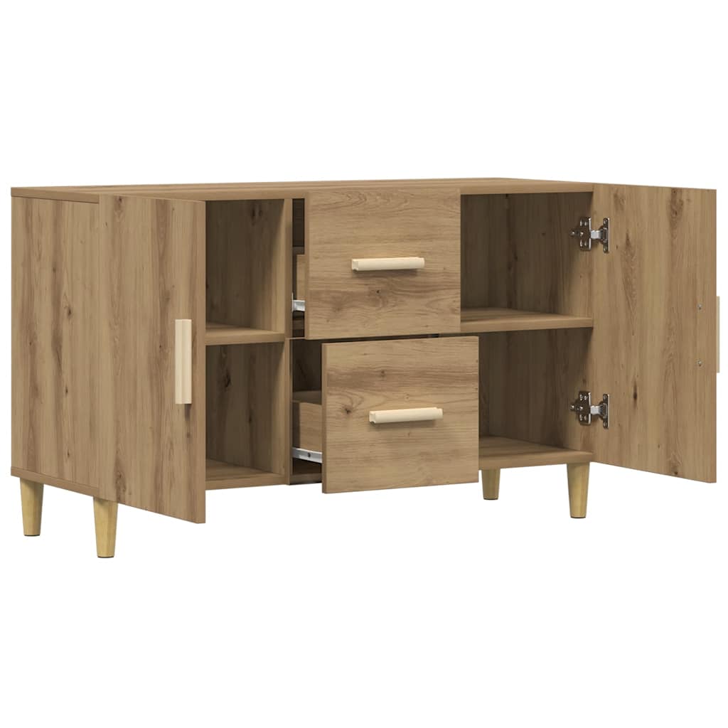 Buffet chêne artisanal 100x36x60 cm bois d'ingénierie - XIOS