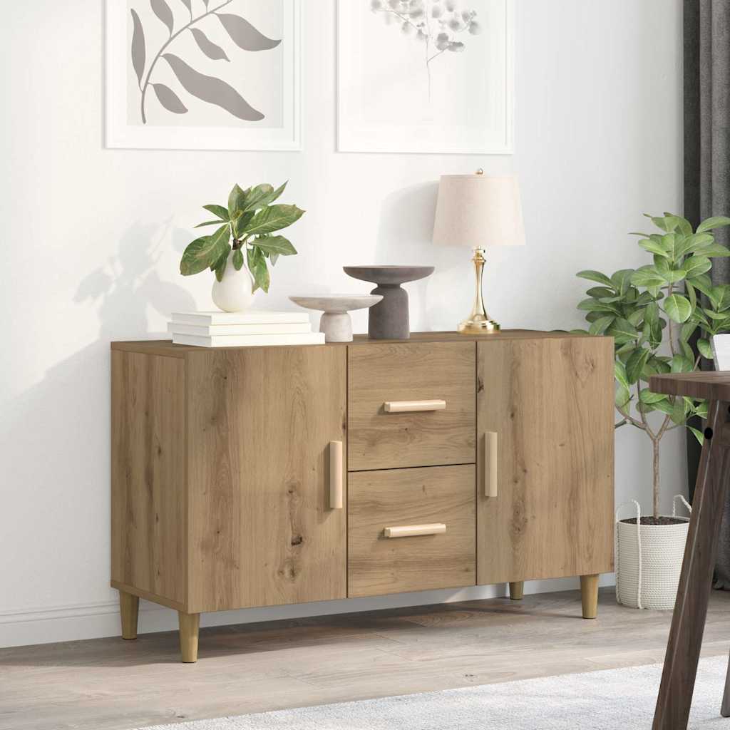 Buffet chêne artisanal 100x36x60 cm bois d'ingénierie - XIOS