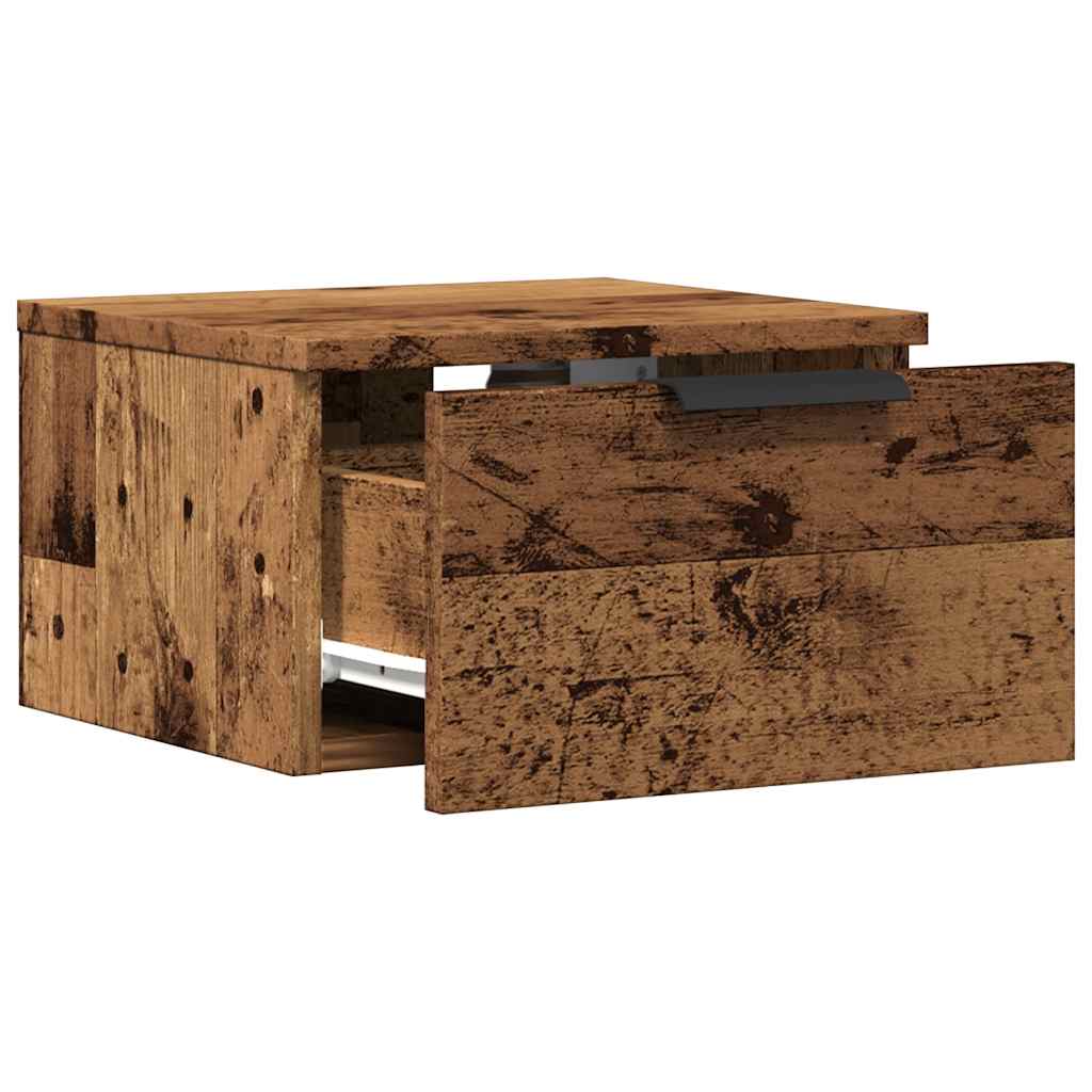Table de chevet murale vieux bois 34x30x20 cm - XIOS
