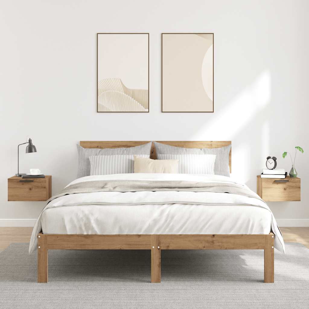 Tables de chevet murales 2 pcs chêne artisanal 34x30x20 cm - XIOS