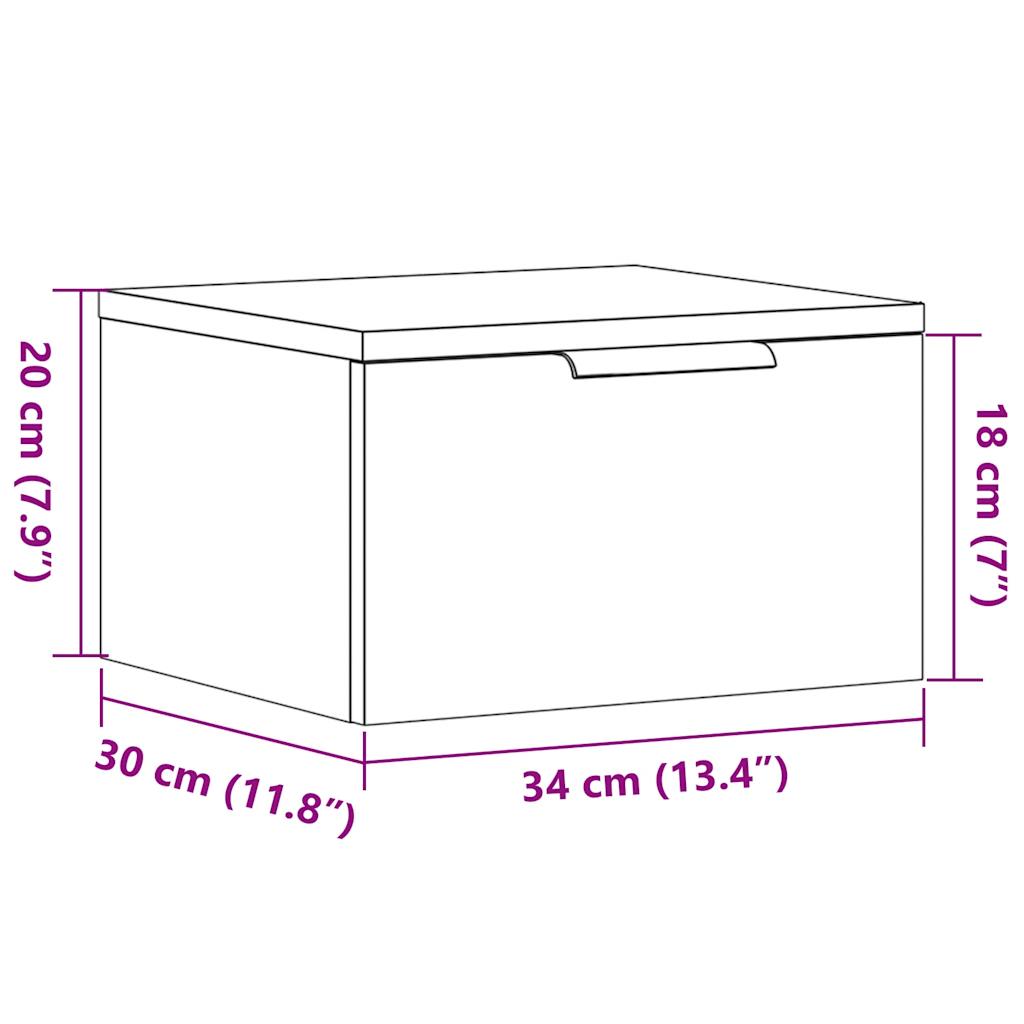 Tables de chevet murales 2 pcs chêne artisanal 34x30x20 cm - XIOS
