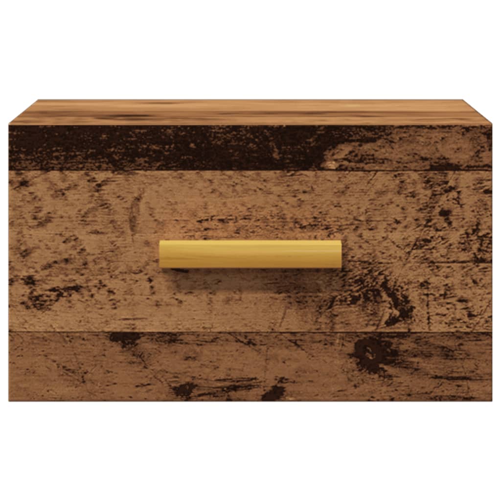 Table de chevet murale vieux bois 35x35x20 cm - XIOS