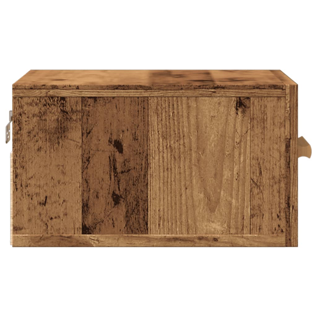 Table de chevet murale vieux bois 35x35x20 cm - XIOS