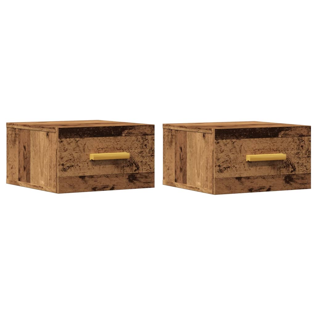 Tables de chevet murales 2 pcs vieux bois 35x35x20 cm - XIOS