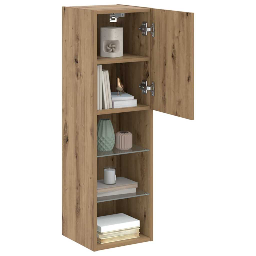 Meubles TV avec lumières LED 2pcs chêne artisanal 30,5x30x102cm - XIOS