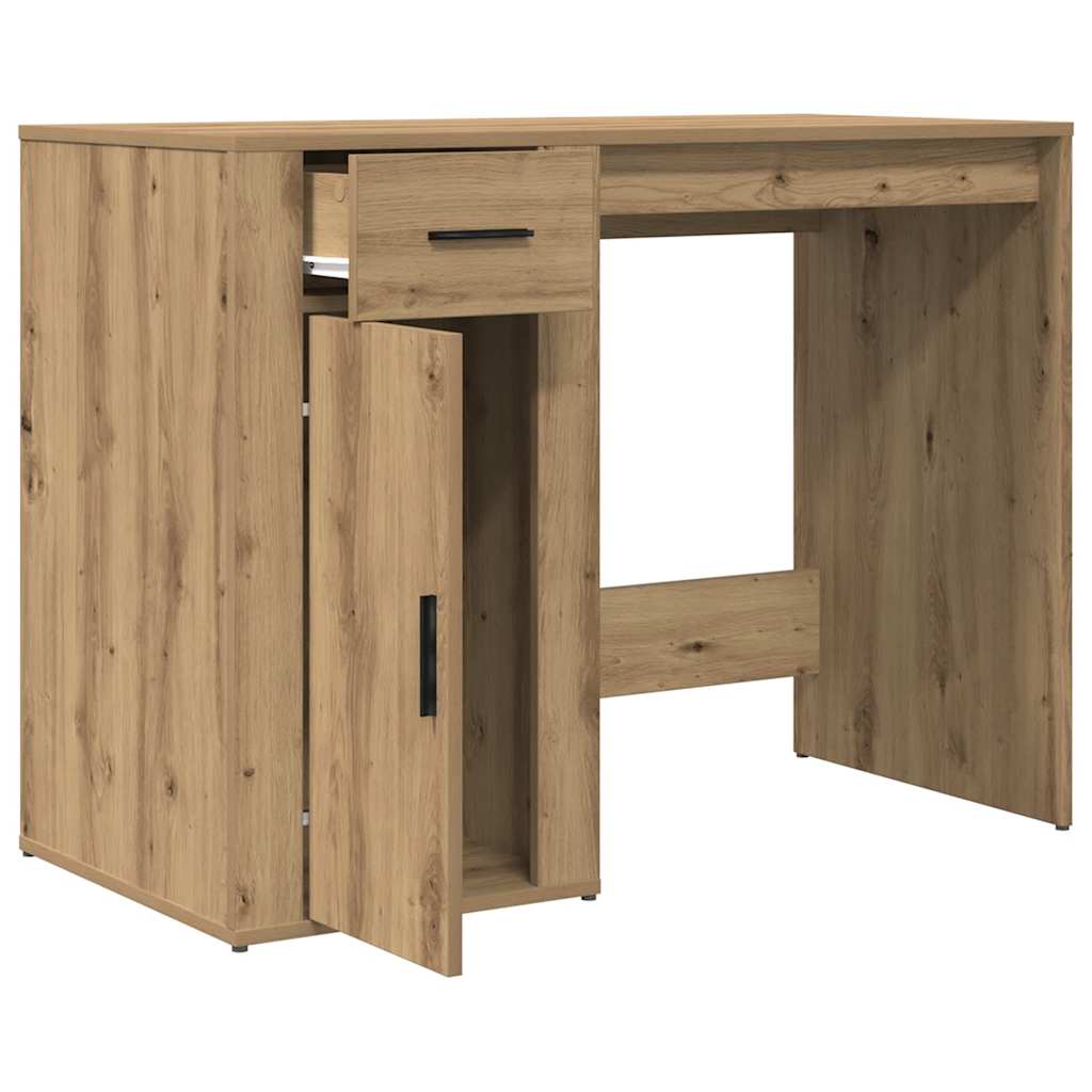 Bureau chêne artisanal 100x49x75 cm bois d'ingénierie - XIOS