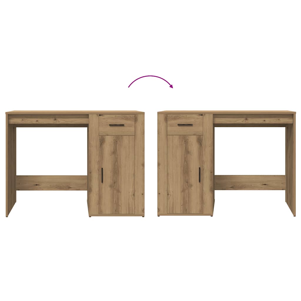 Bureau chêne artisanal 100x49x75 cm bois d'ingénierie - XIOS
