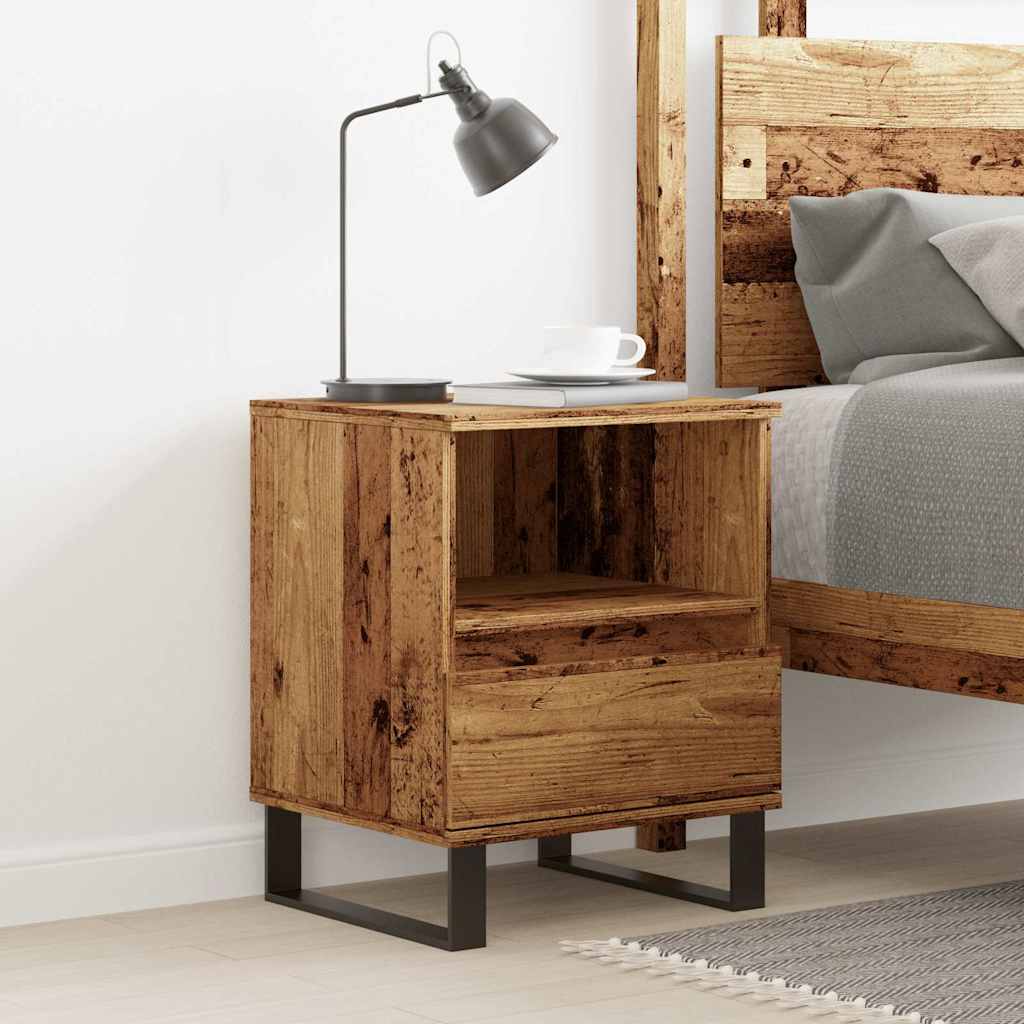 Table de chevet vieux bois 40x35x50 cm bois d’ingénierie - XIOS