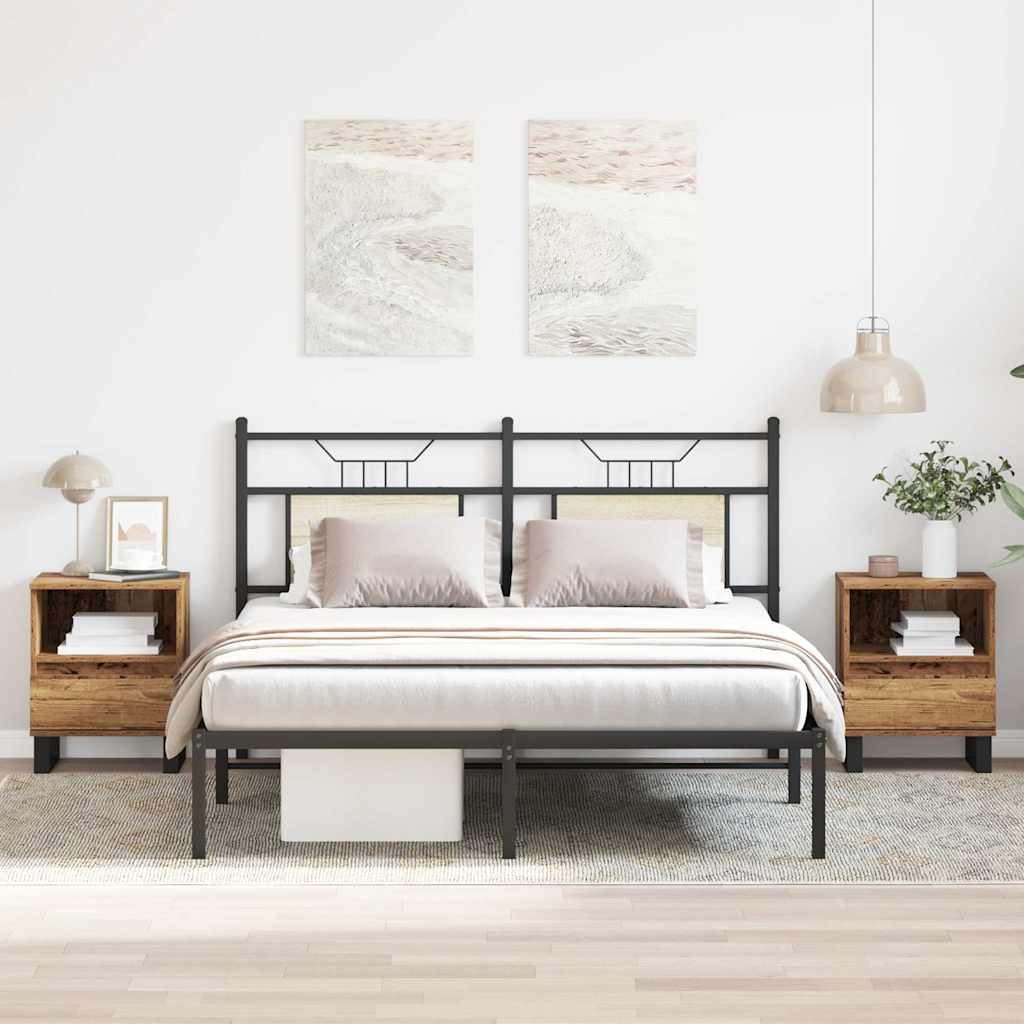 Tables de chevet 2 pcs vieux bois 40x35x50 cm bois d’ingénierie - XIOS