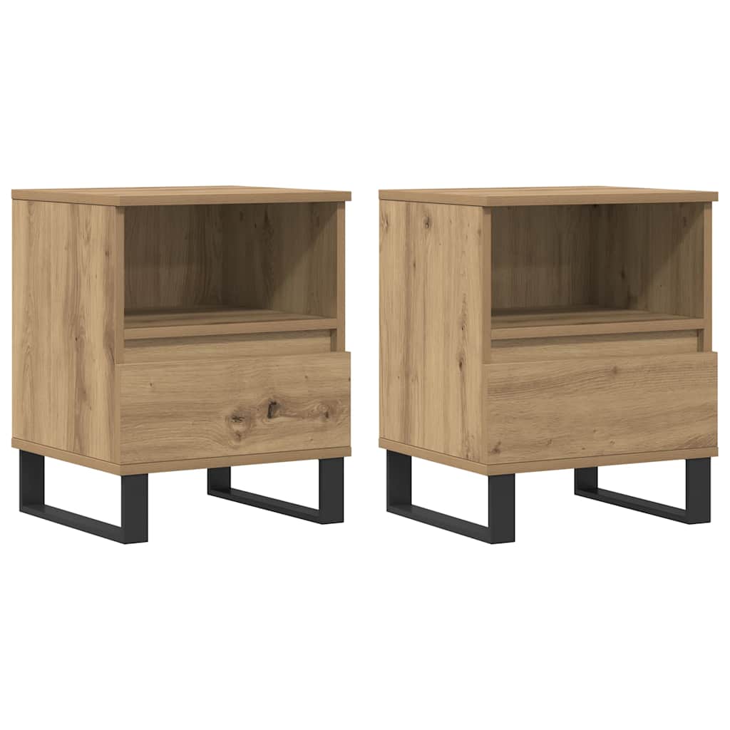 Tables de chevet 2 pcs chêne artisanal 40x35x50 cm - XIOS