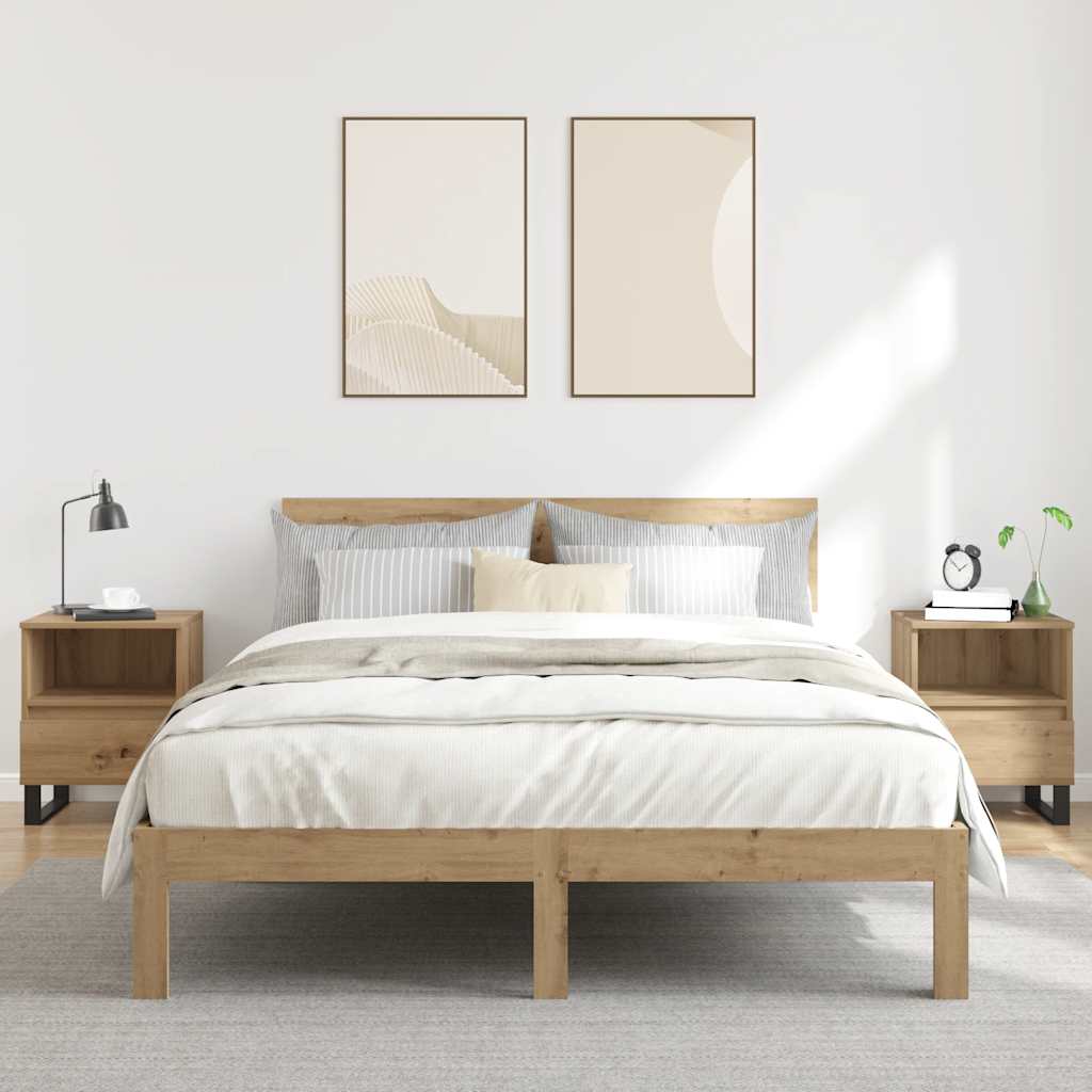 Tables de chevet 2 pcs chêne artisanal 40x35x50 cm - XIOS