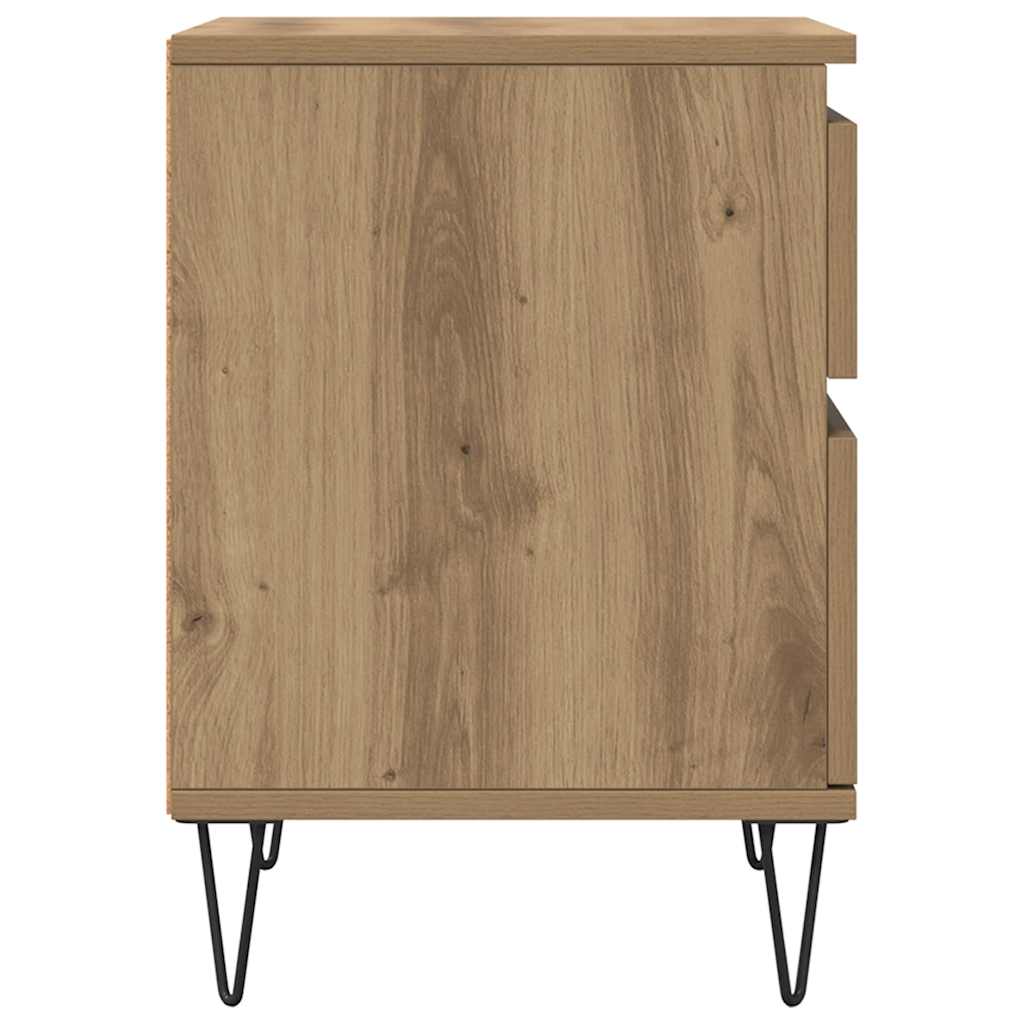 Table de chevet chêne artisanal 40x35x50 cm bois d’ingénierie - XIOS