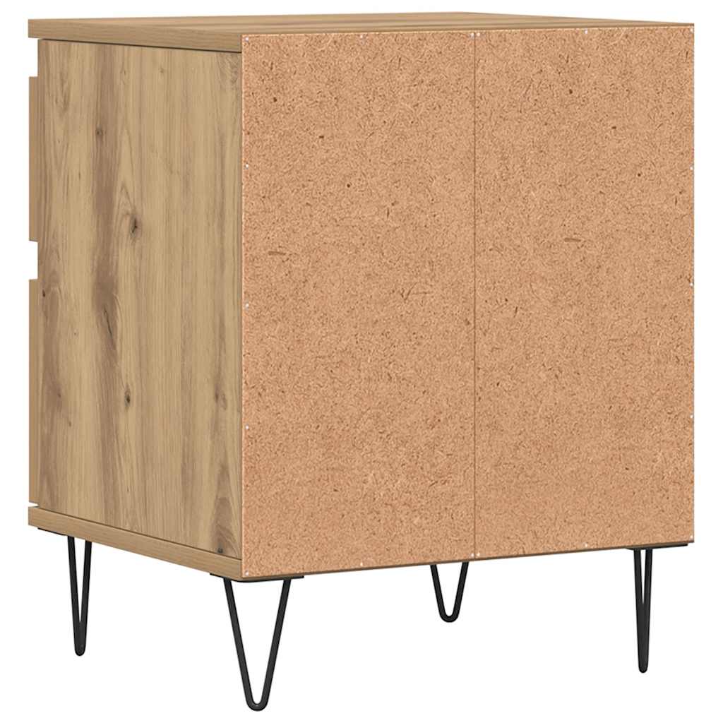 Table de chevet chêne artisanal 40x35x50 cm bois d’ingénierie - XIOS