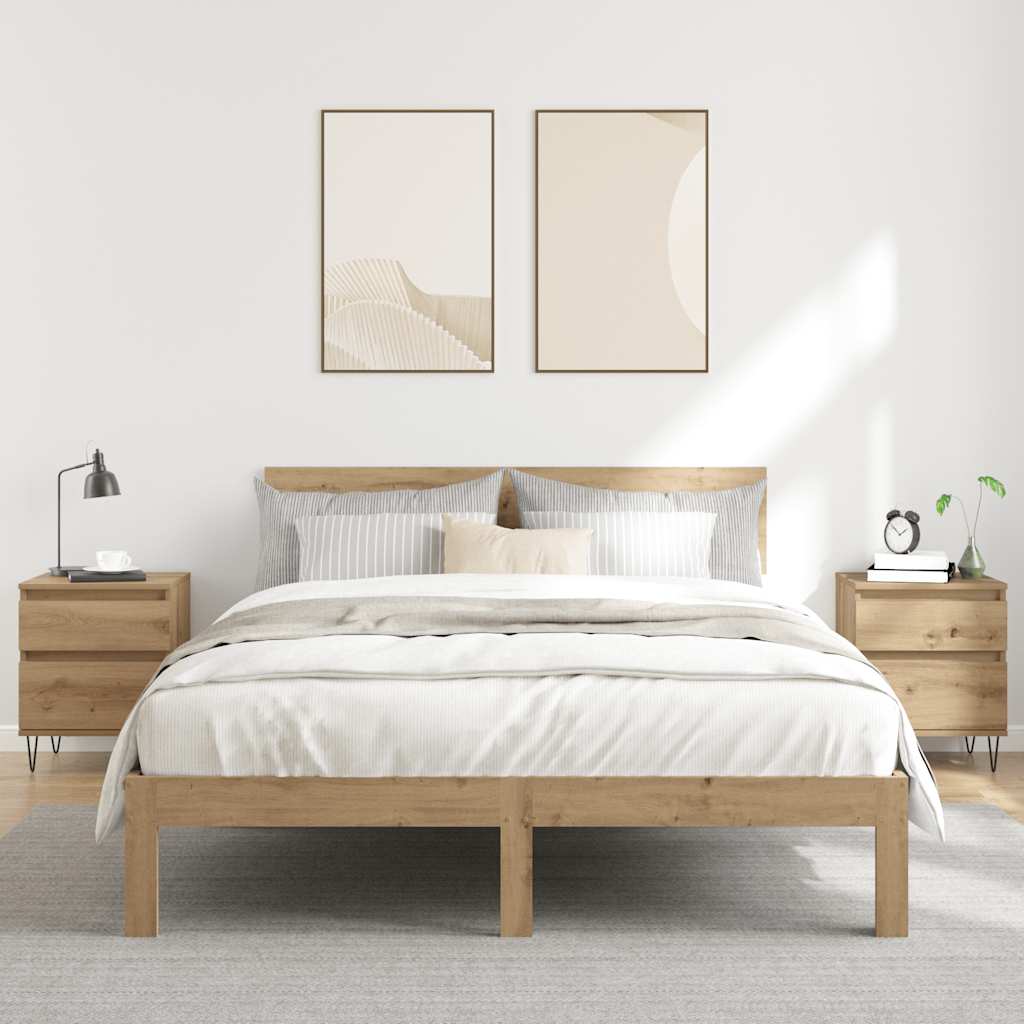 Tables de chevet 2 pcs chêne artisanal 40x35x50 cm - XIOS