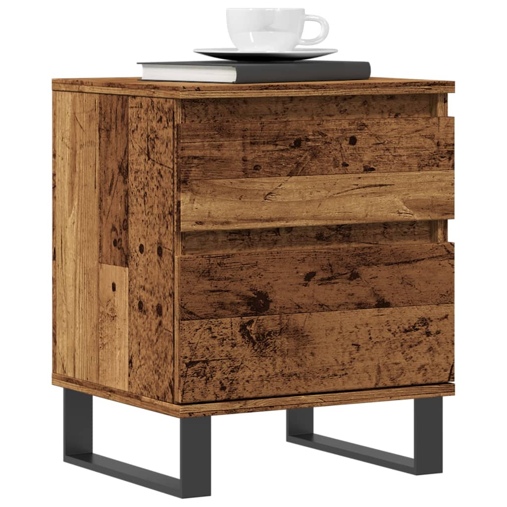 Tables de chevet 2 pcs vieux bois 40x35x50 cm bois d’ingénierie - XIOS