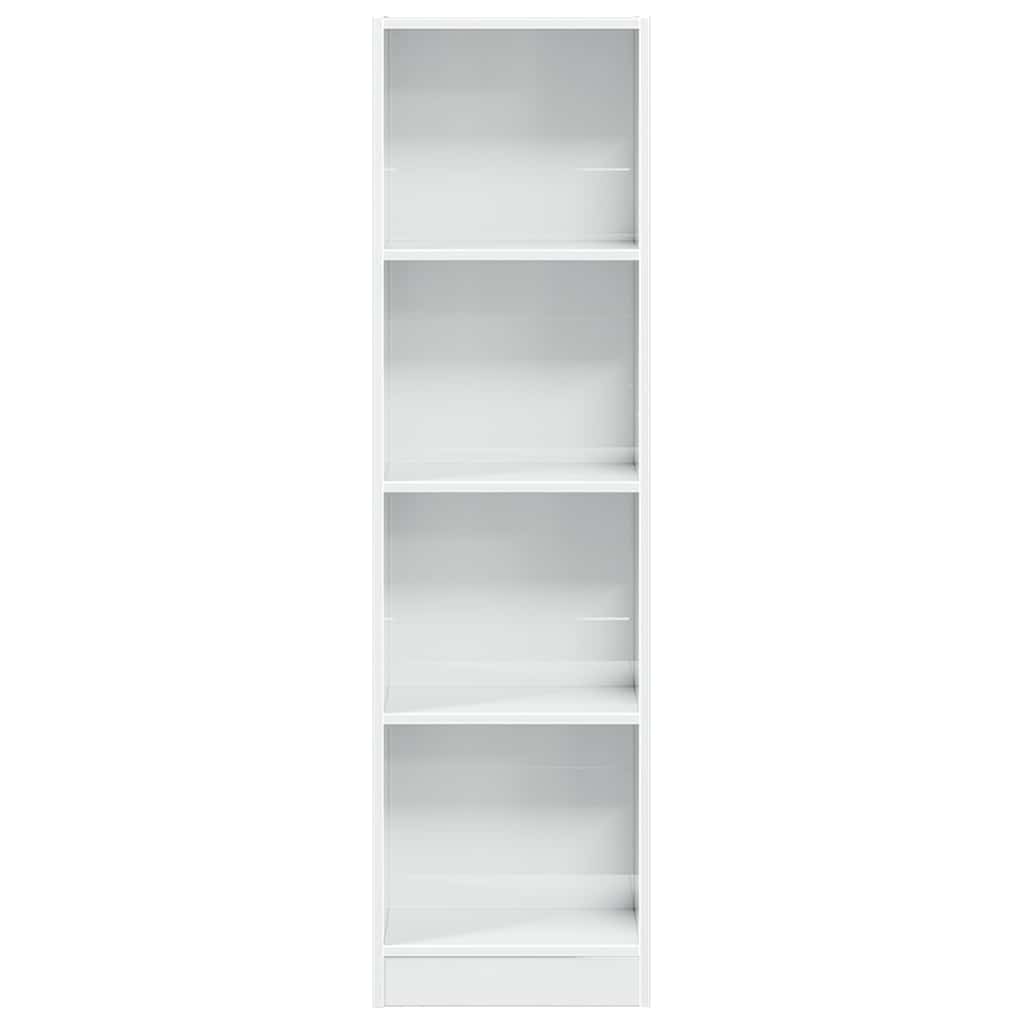 Bibliothèque blanc brillant 40x24x143 cm bois d'ingénierie - XIOS