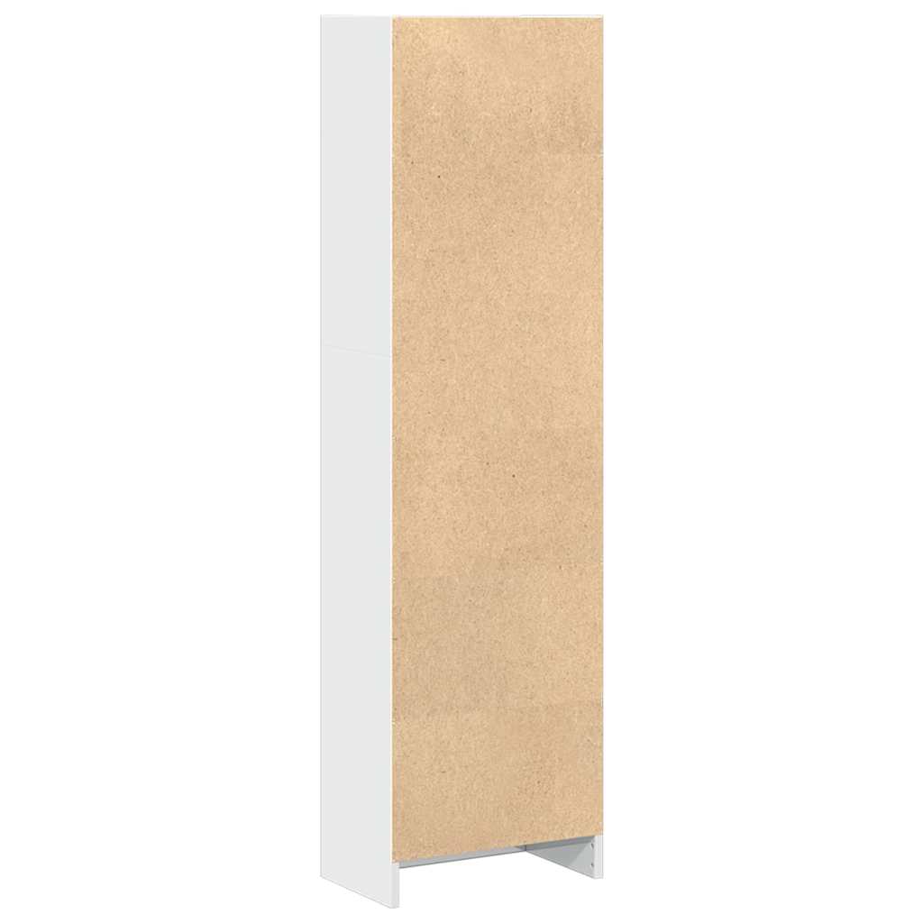 Bibliothèque blanc brillant 40x24x143 cm bois d'ingénierie - XIOS