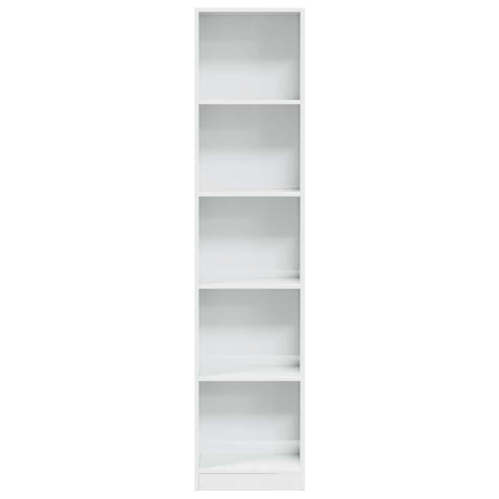 Bibliothèque blanc brillant 40x24x176 cm bois d'ingénierie - XIOS