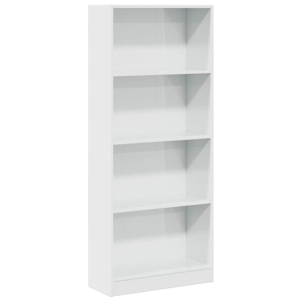Bibliothèque blanc brillant 60x24x143 cm bois d'ingénierie - XIOS