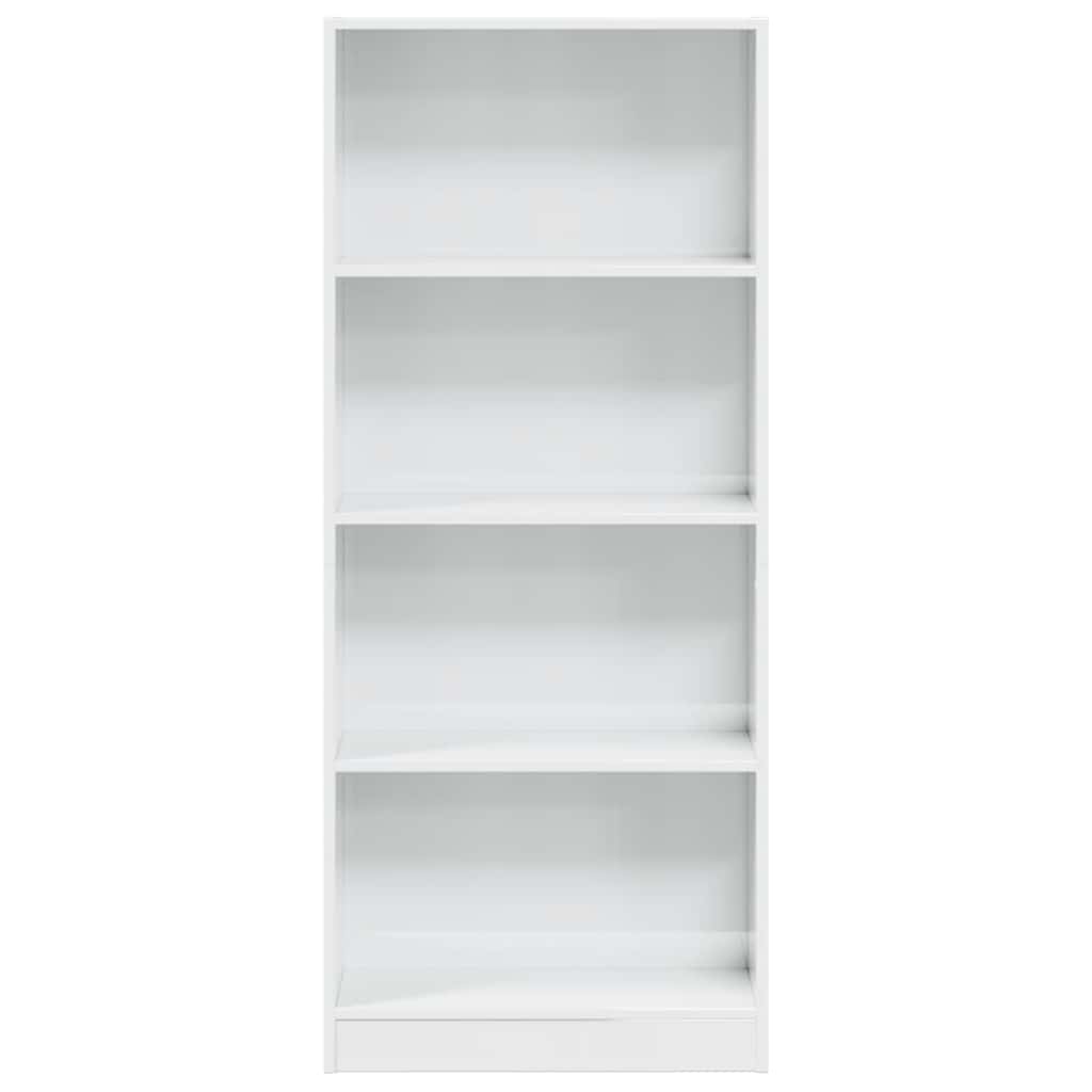 Bibliothèque blanc brillant 60x24x143 cm bois d'ingénierie - XIOS