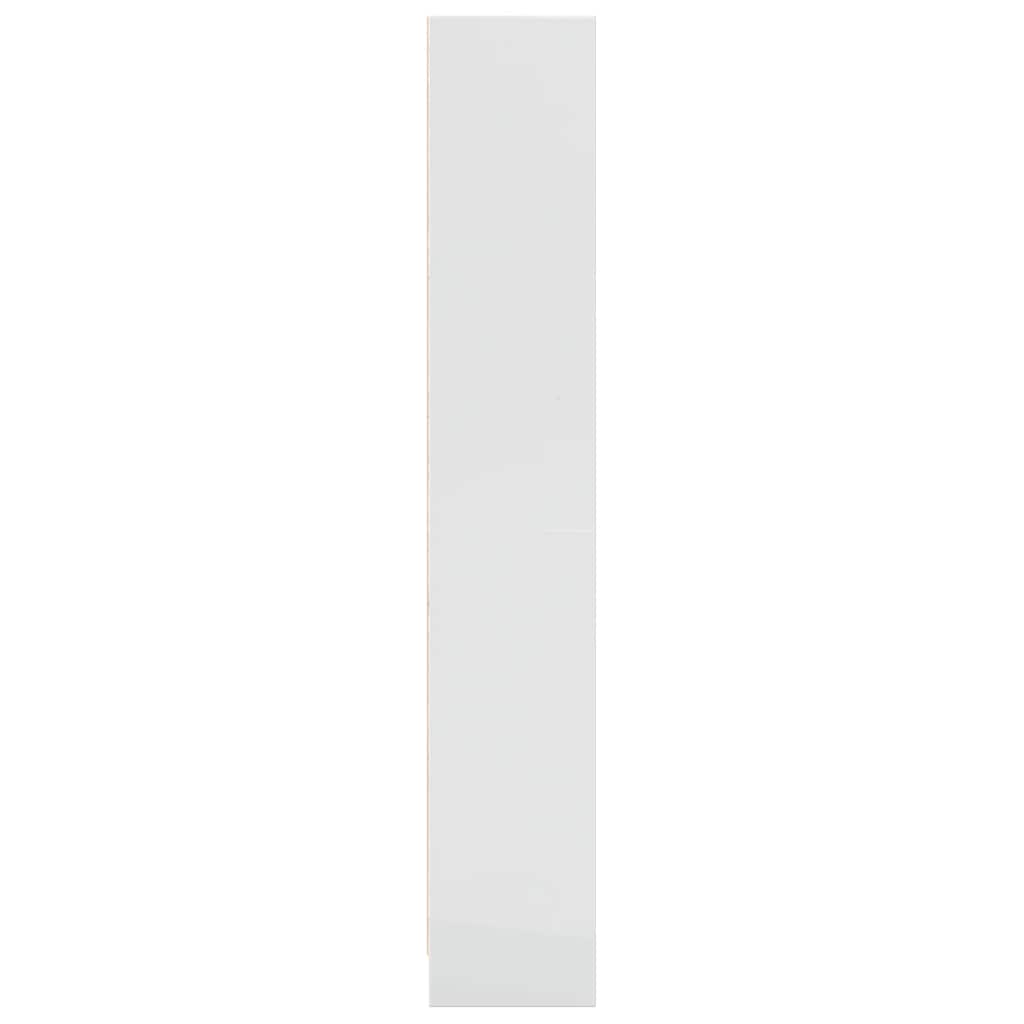 Bibliothèque blanc brillant 60x24x143 cm bois d'ingénierie - XIOS
