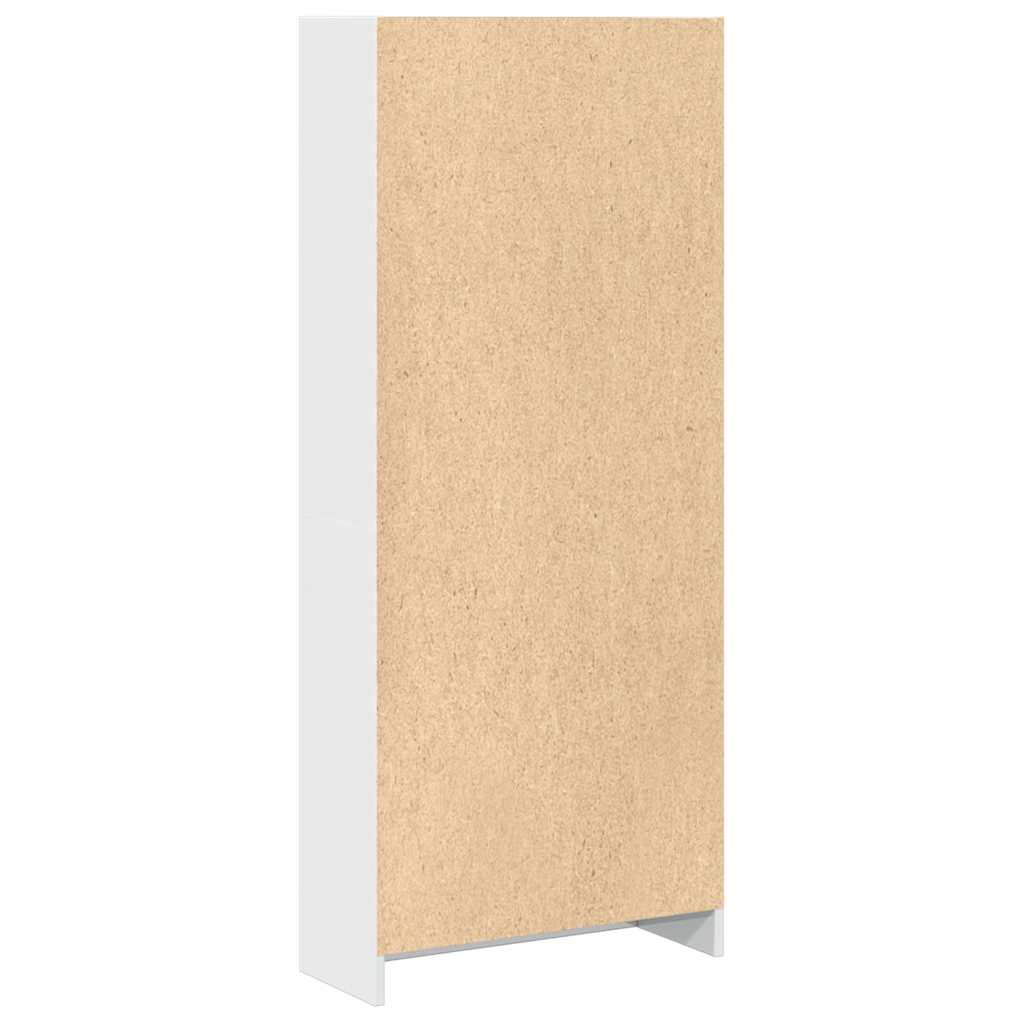 Bibliothèque blanc brillant 60x24x143 cm bois d'ingénierie - XIOS