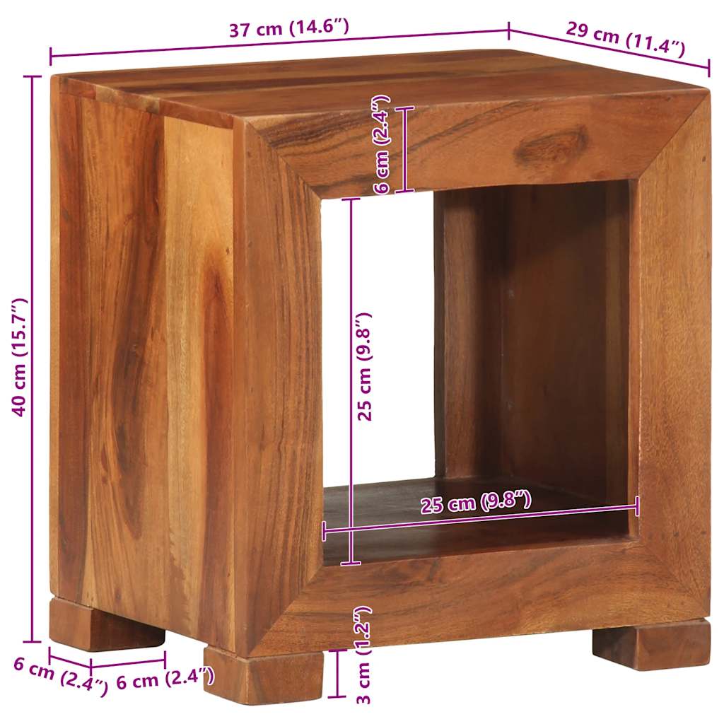 Table d'appoint 37x29x40 cm bois massif d'acacia - XIOS