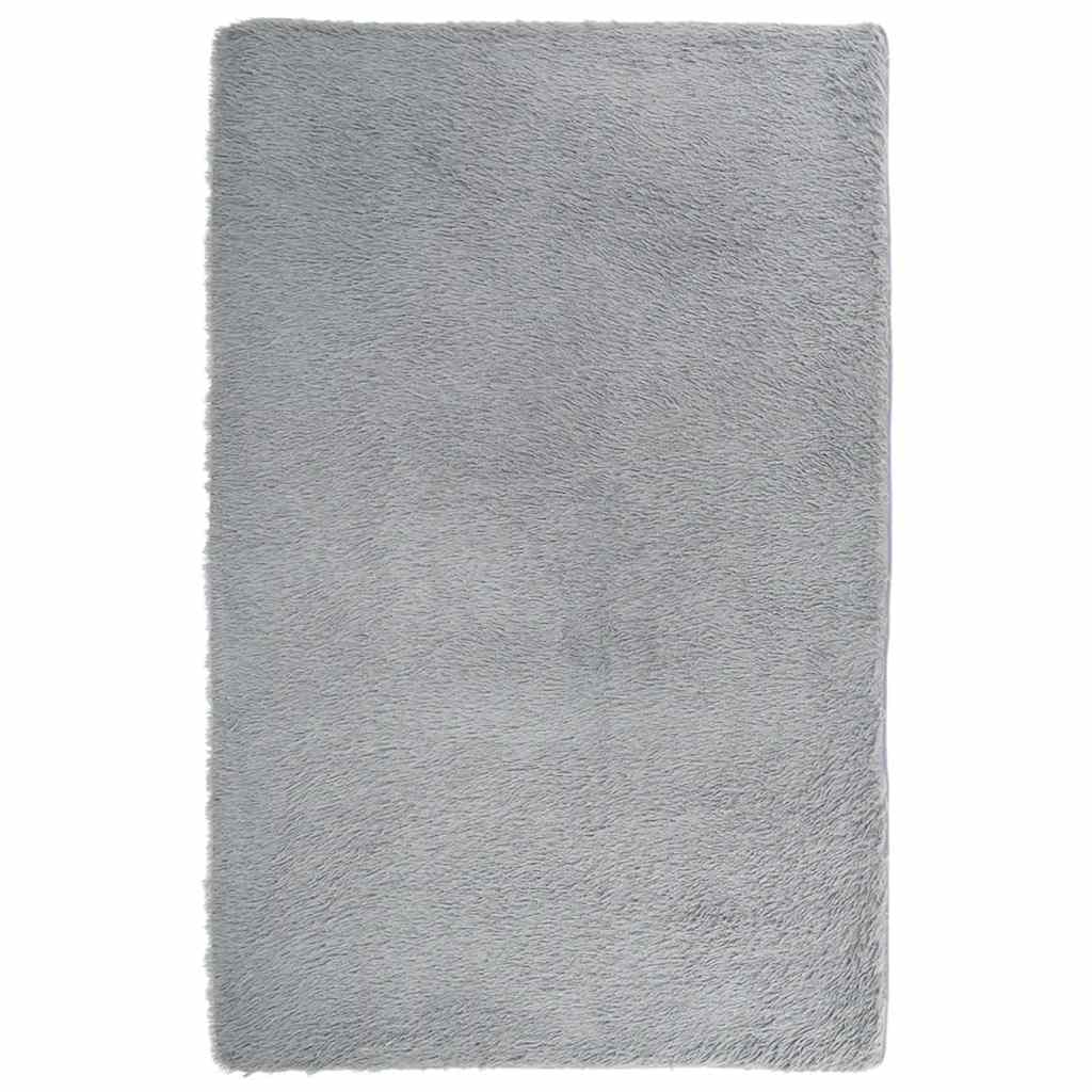 Tapis Shaggy à poils longs gris argenté 130x200 cm polyester Tapis vidaXL