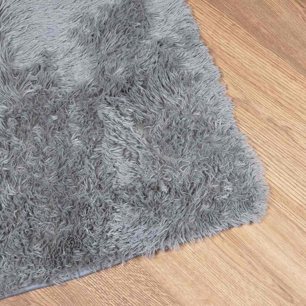 Tapis Shaggy à poils longs gris argenté 130x200 cm polyester Tapis vidaXL