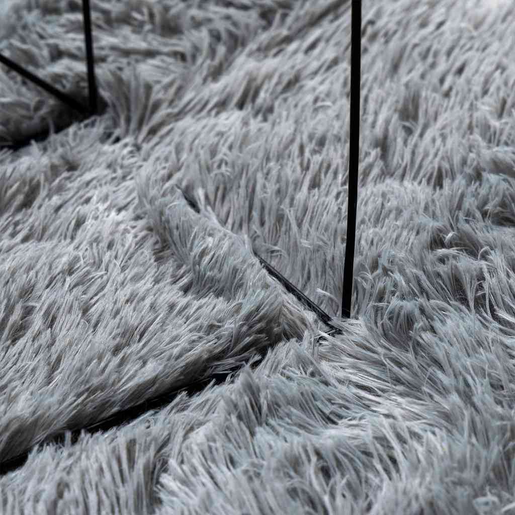 Tapis Shaggy à poils longs gris argenté 130x200 cm polyester Tapis vidaXL