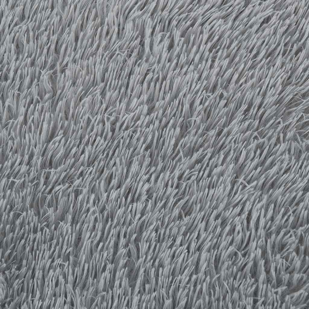 Tapis Shaggy à poils longs gris argenté 130x200 cm polyester Tapis vidaXL