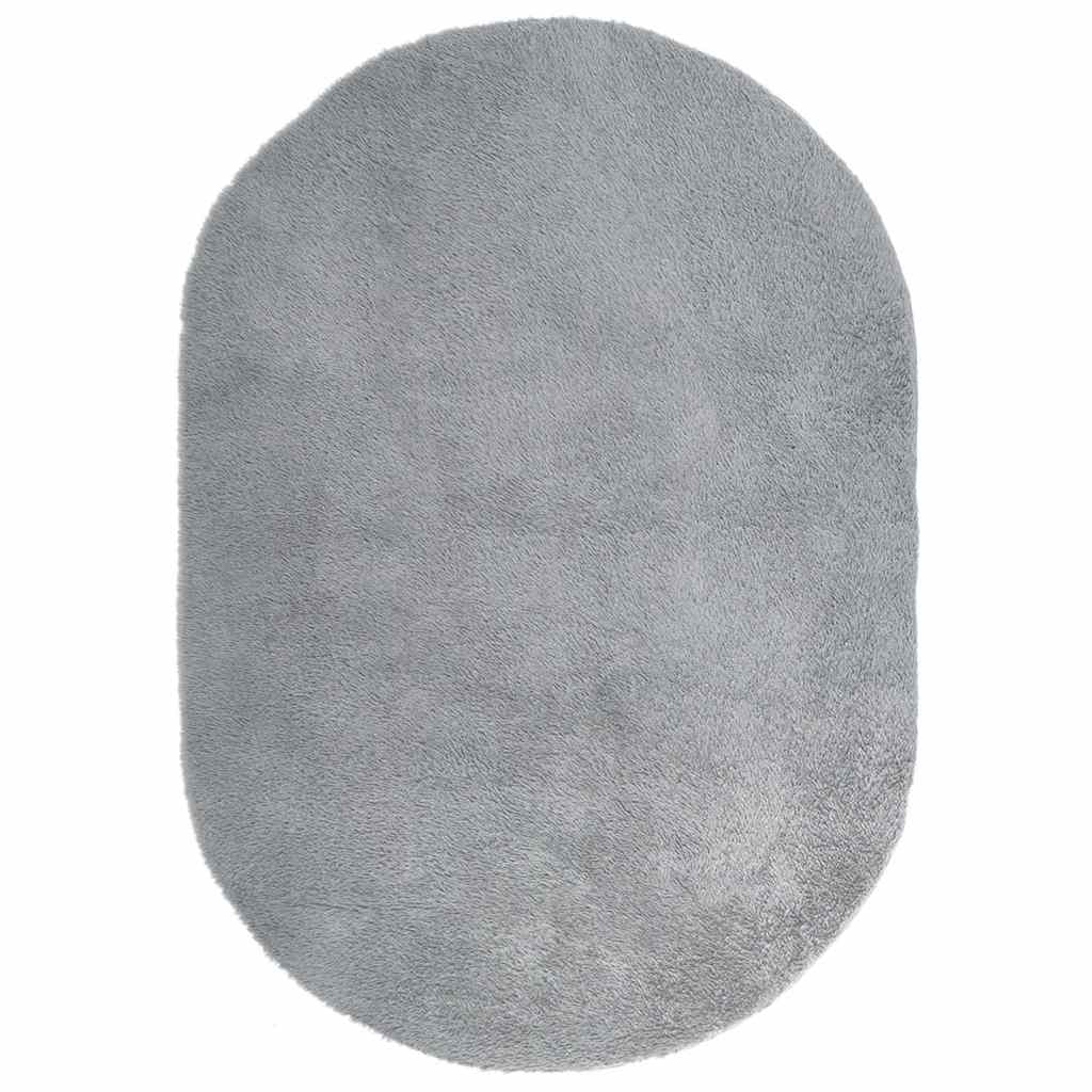 Tapis Shaggy à poils longs gris argenté 300x200 cm polyester Tapis vidaXL