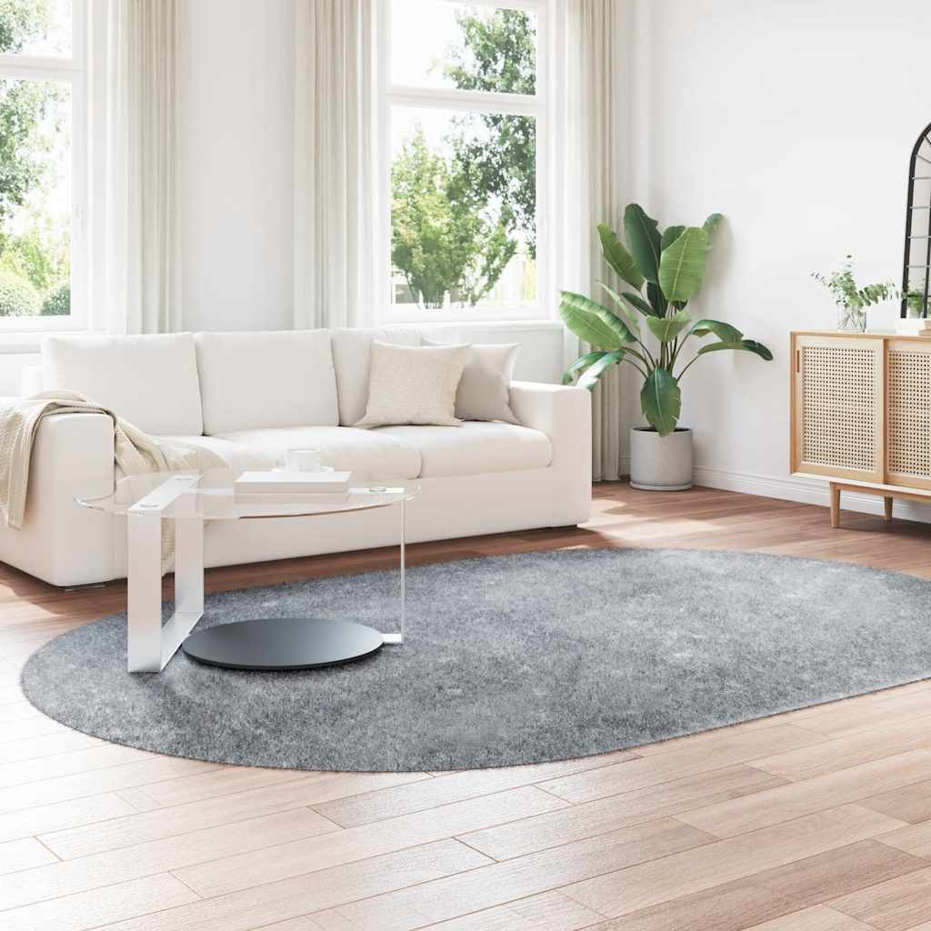 Tapis Shaggy à poils longs gris argenté 300x200 cm polyester Tapis vidaXL