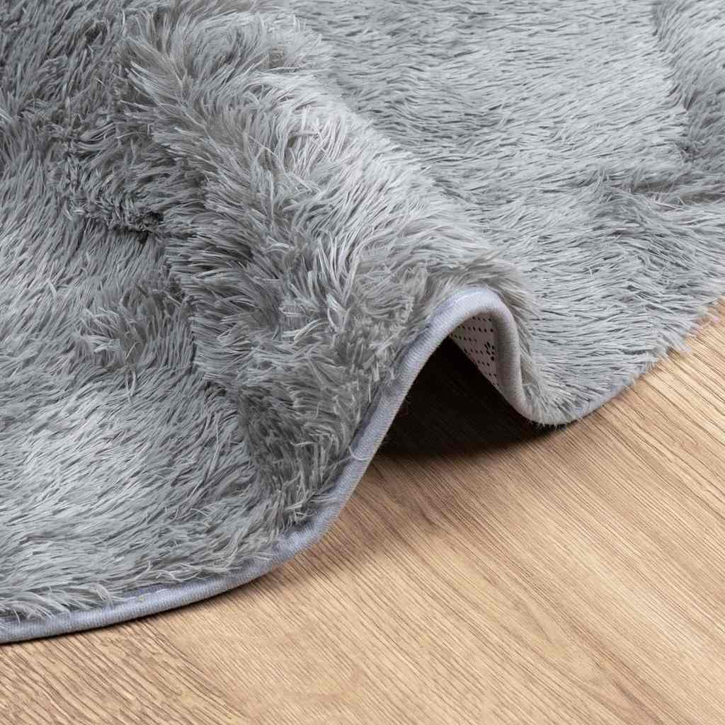 Tapis Shaggy à poils longs gris argenté 300x200 cm polyester Tapis vidaXL