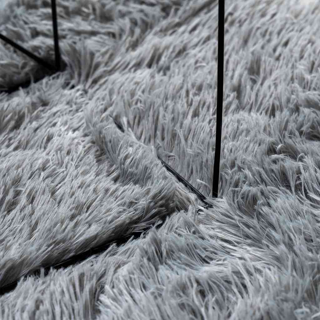 Tapis Shaggy à poils longs gris argenté 300x200 cm polyester Tapis vidaXL