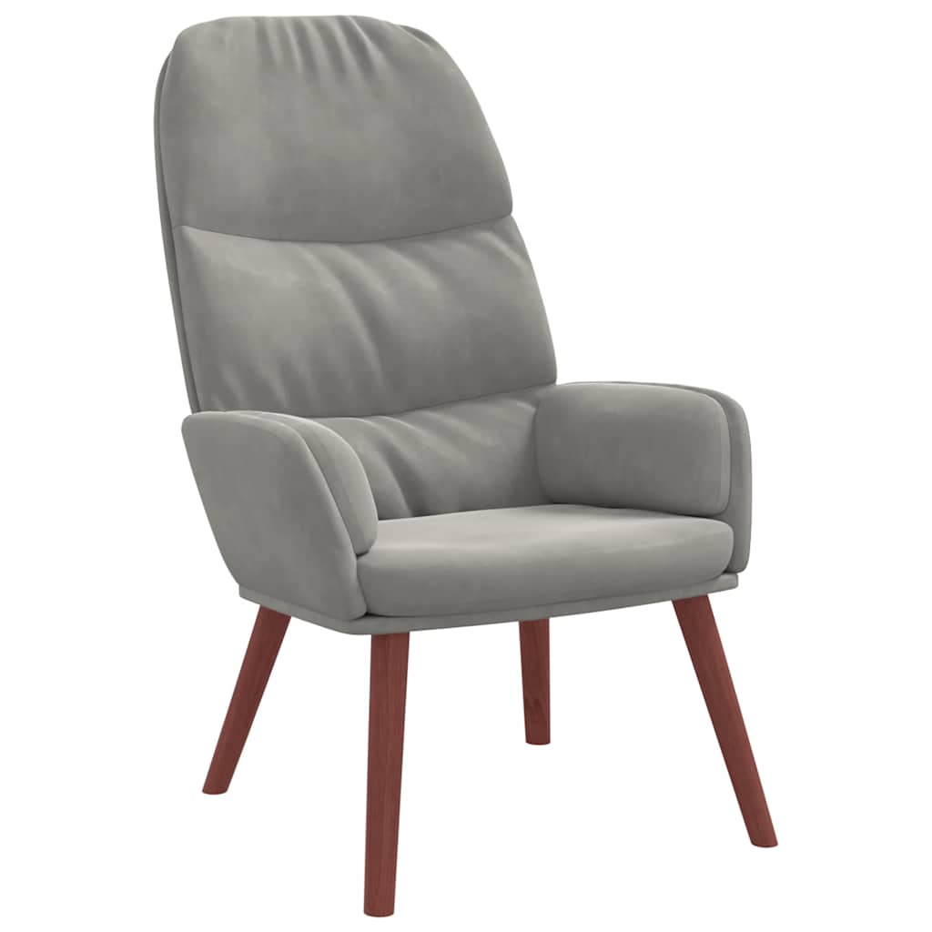 Fauteuil relax velours gris clair - XIOS