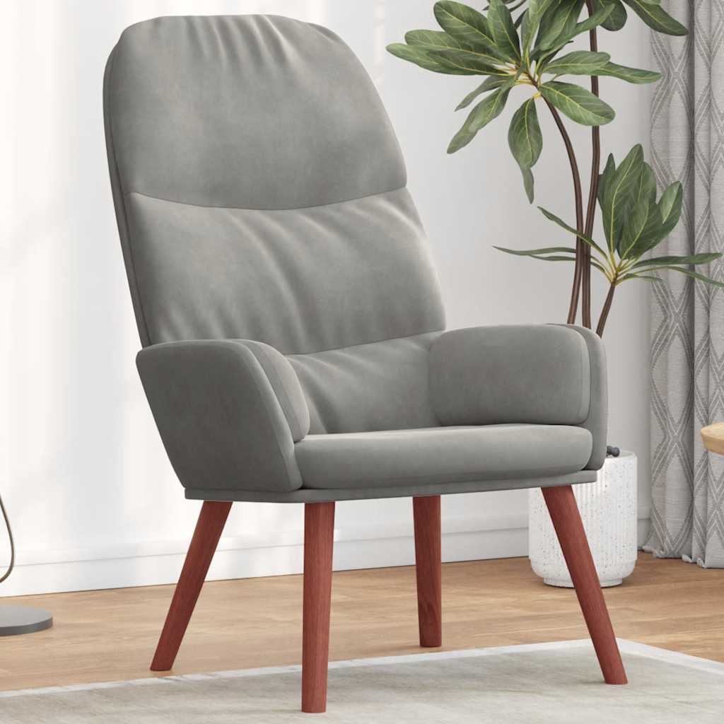 Fauteuil relax velours gris clair - XIOS