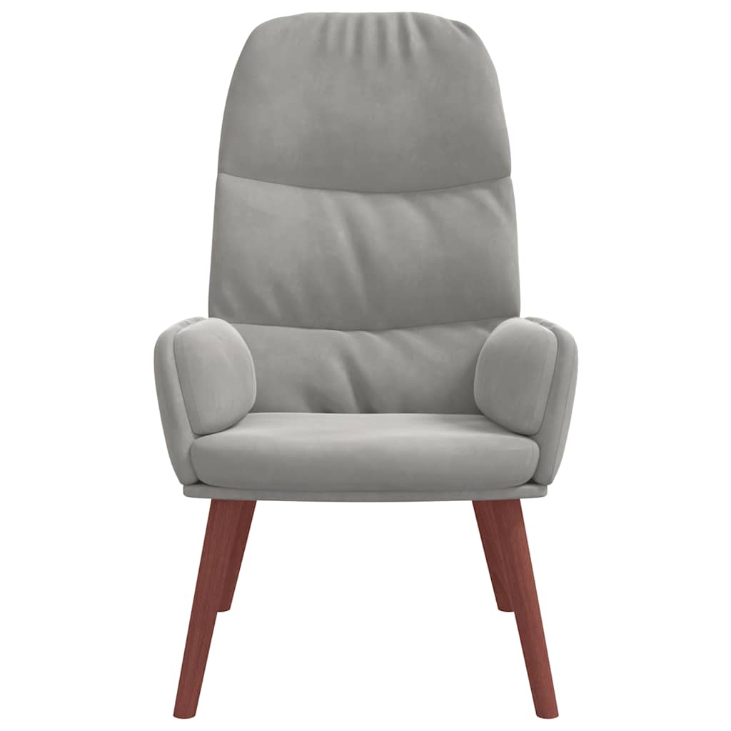 Fauteuil relax velours gris clair - XIOS