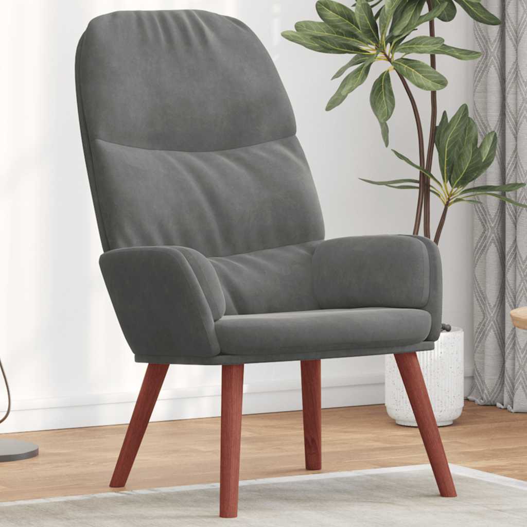 Fauteuil relaxant velours gris foncé - XIOS