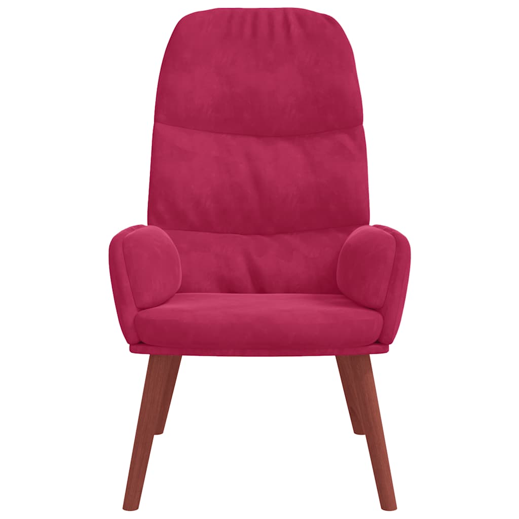 Fauteuil relaxant velours rouge vin - XIOS