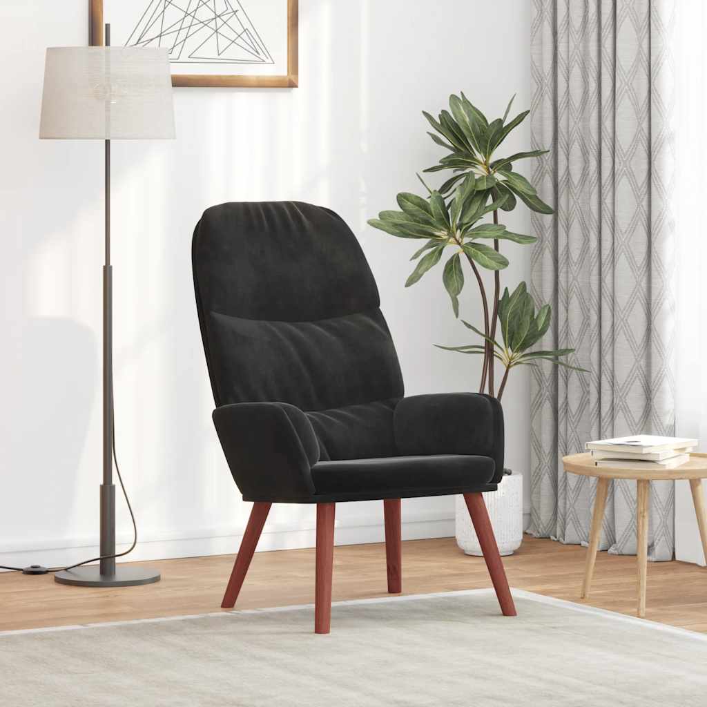 Fauteuil relaxant velours noir - XIOS