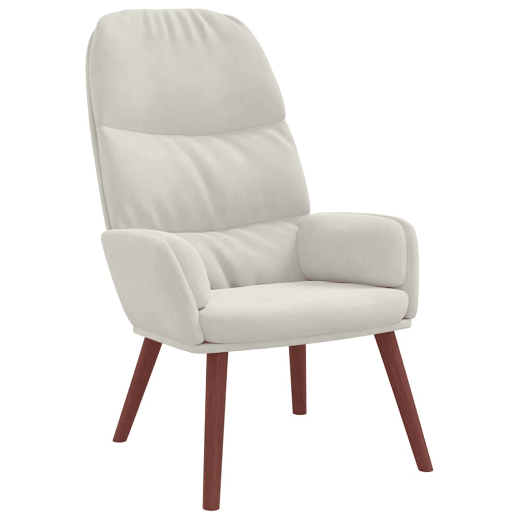 Fauteuil relaxant velours blanc crème - XIOS