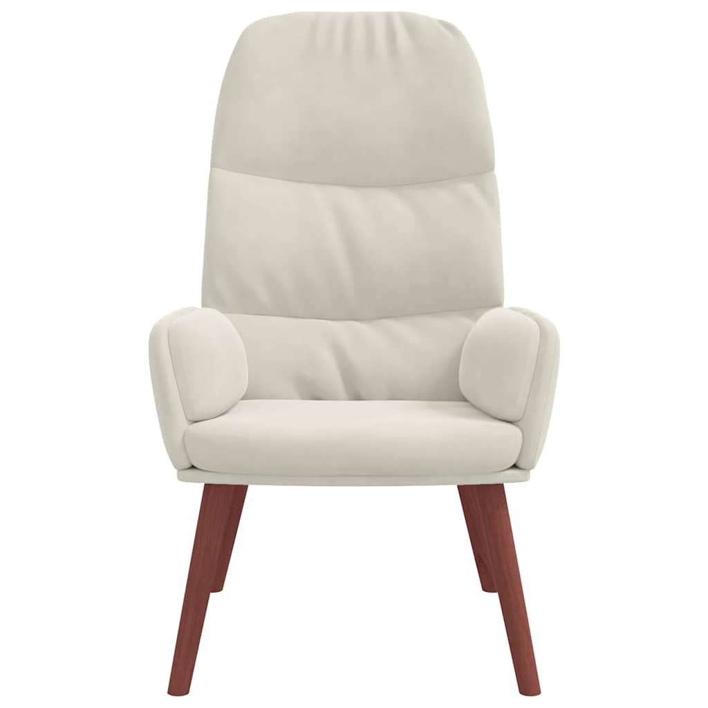 Fauteuil relaxant velours blanc crème - XIOS
