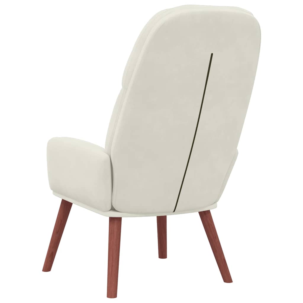 Fauteuil relaxant velours blanc crème - XIOS