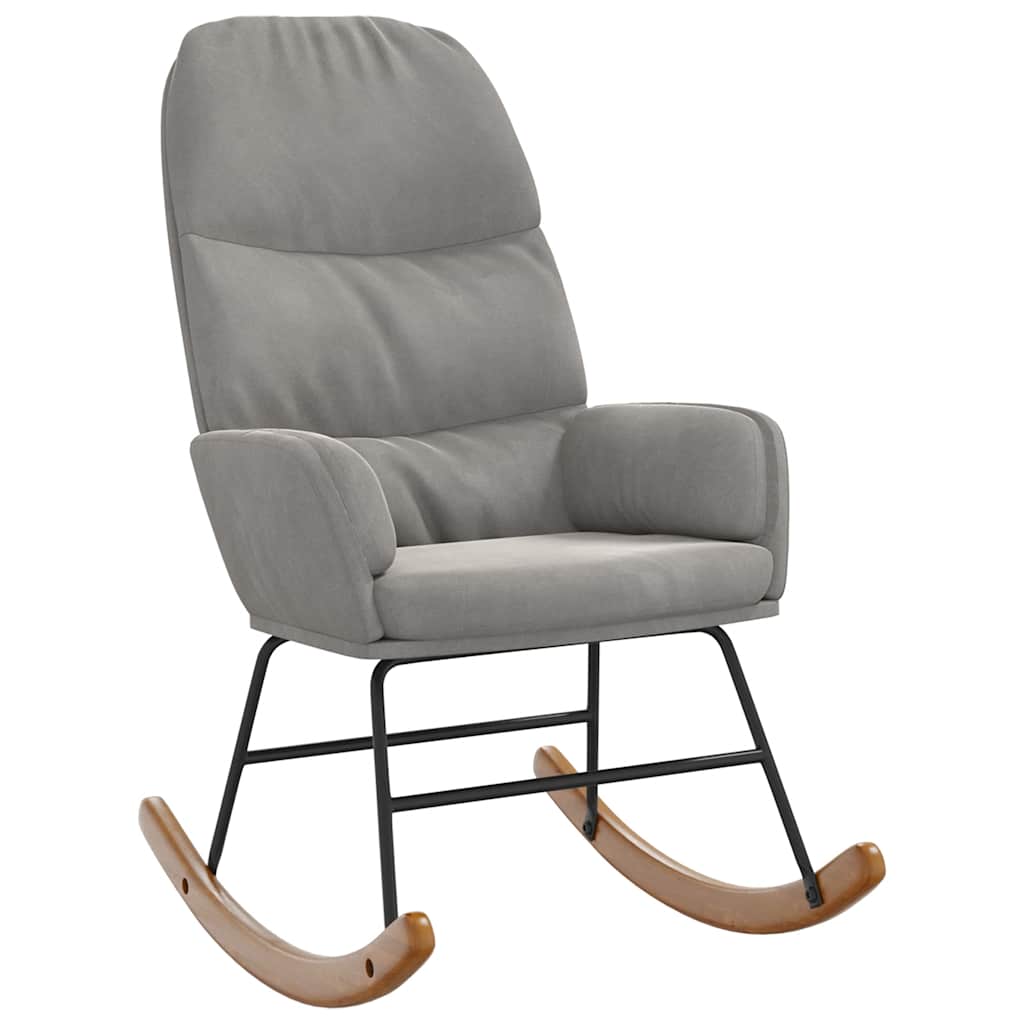 Fauteuil à bascule velours gris clair - XIOS