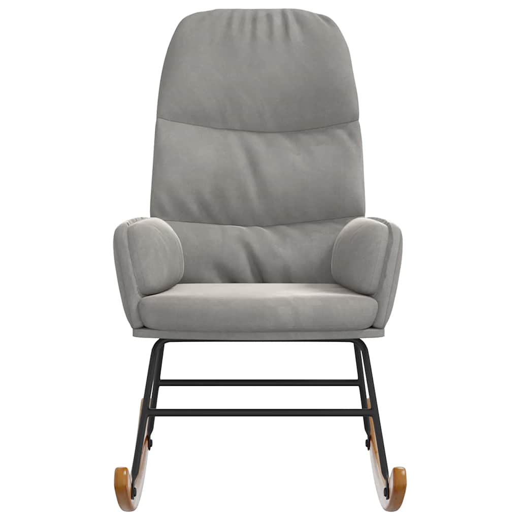 Fauteuil à bascule velours gris clair - XIOS