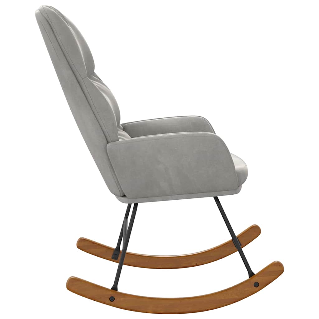 Fauteuil à bascule velours gris clair - XIOS