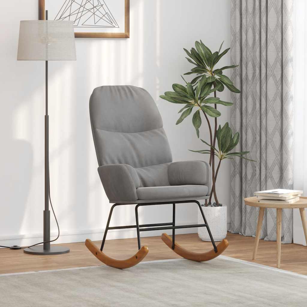 Fauteuil à bascule velours gris clair - XIOS