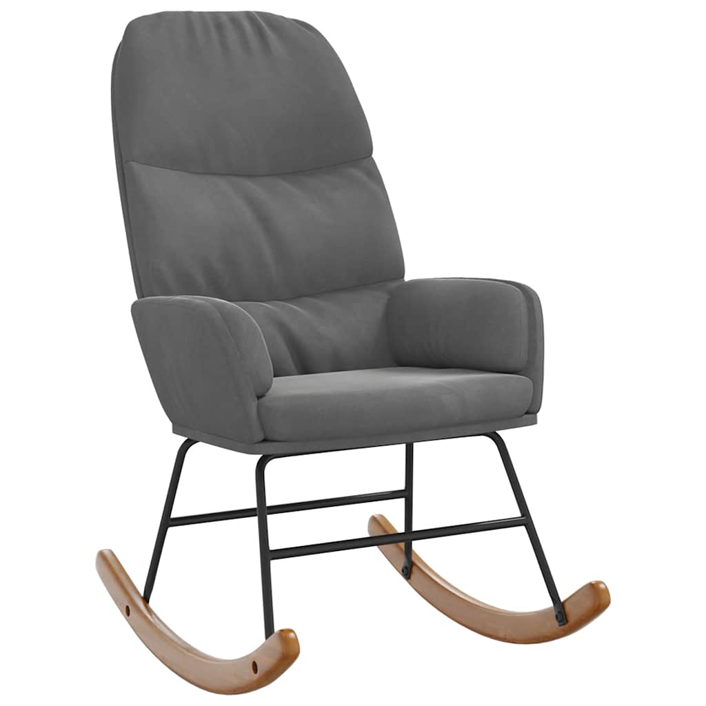 Fauteuil à bascule velours gris foncé - XIOS