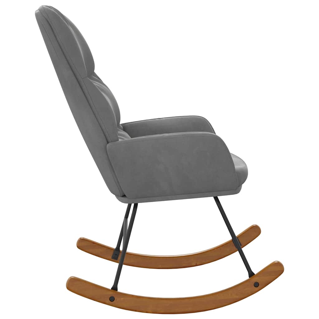 Fauteuil à bascule velours gris foncé - XIOS